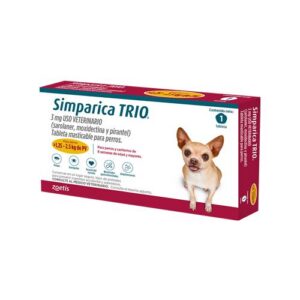 Simparica - TRIO Perros De 1,25kg Hasta 2,5Kg 1 tableta